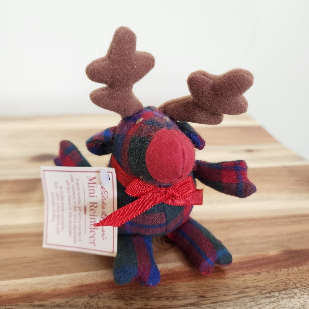 Vintage Eddie Bauer Plaid Plush Mini Reindeer